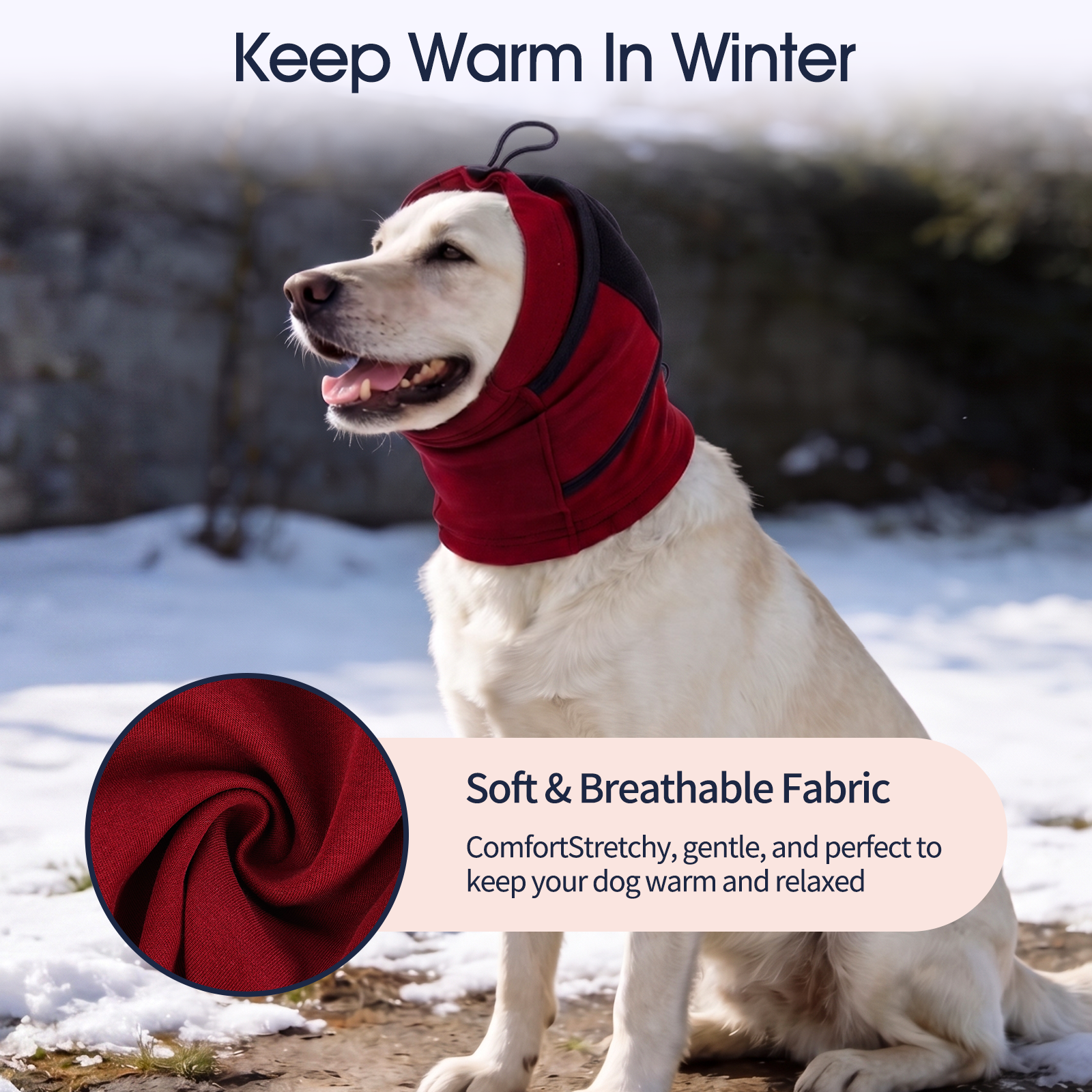 IECOii Dog Ear Cover Noise Protection Adjustable Patches Soft Dog Ear Muffs for Anxiety Relief in Fireworks Thunderstorms or Hematoma Calming Hoodie Prevents Ear Injury Infection