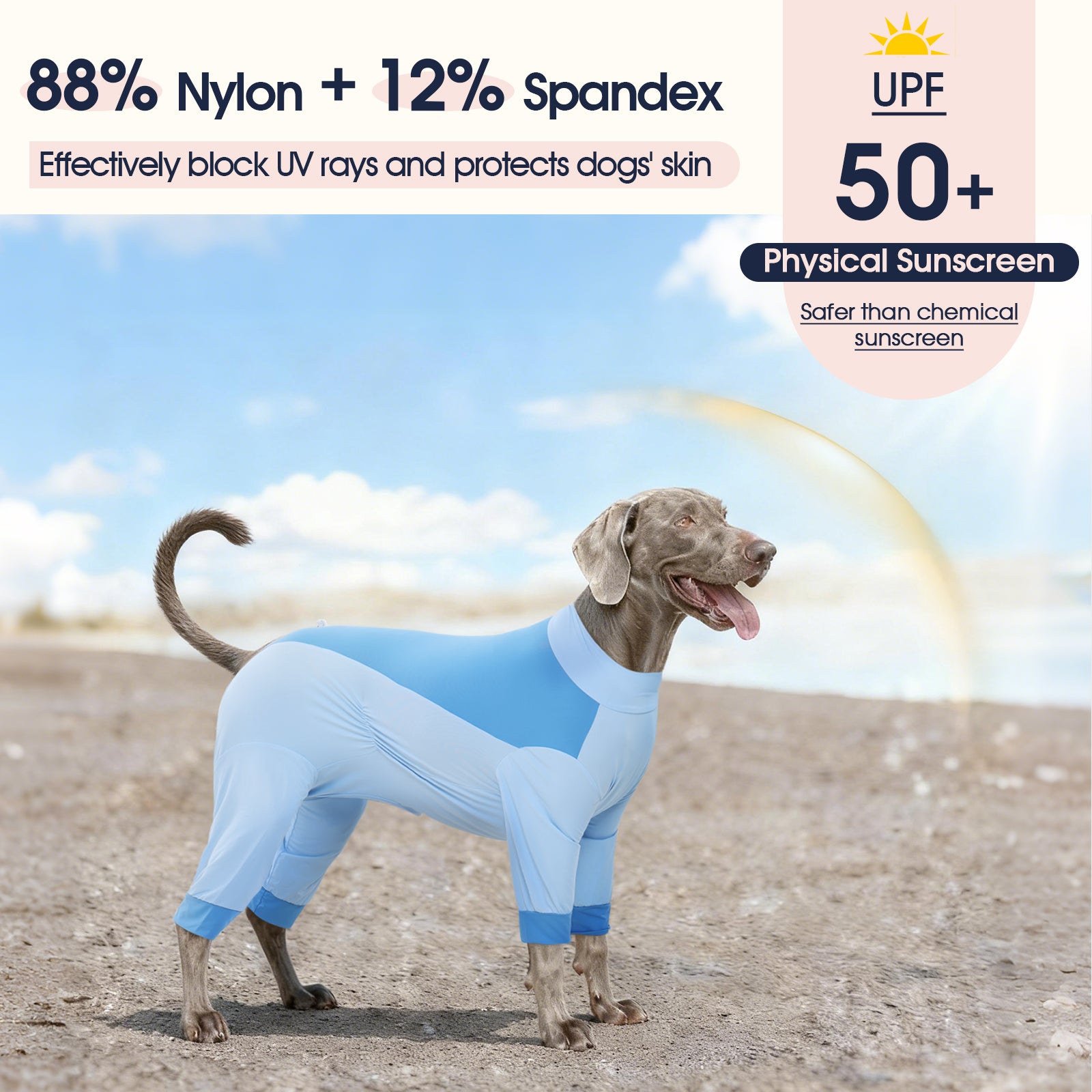 IECOii Dog Sun Protection Cooling Suit Dog Shirt Breathable Outdoor Summer UV Protection Lightweight Body Suit