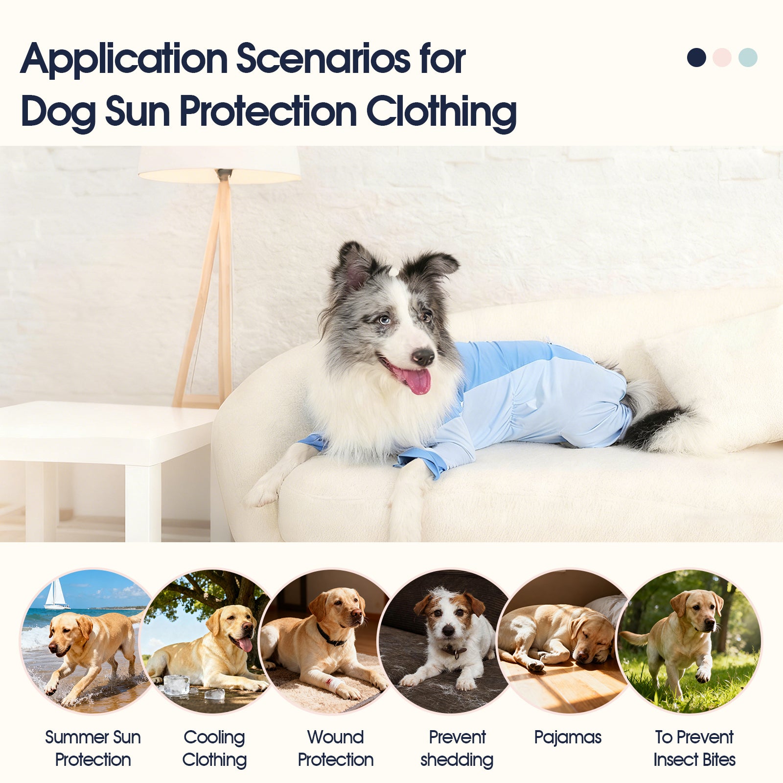 IECOii Dog Sun Protection Cooling Suit Dog Shirt Breathable Outdoor Summer UV Protection Lightweight Body Suit