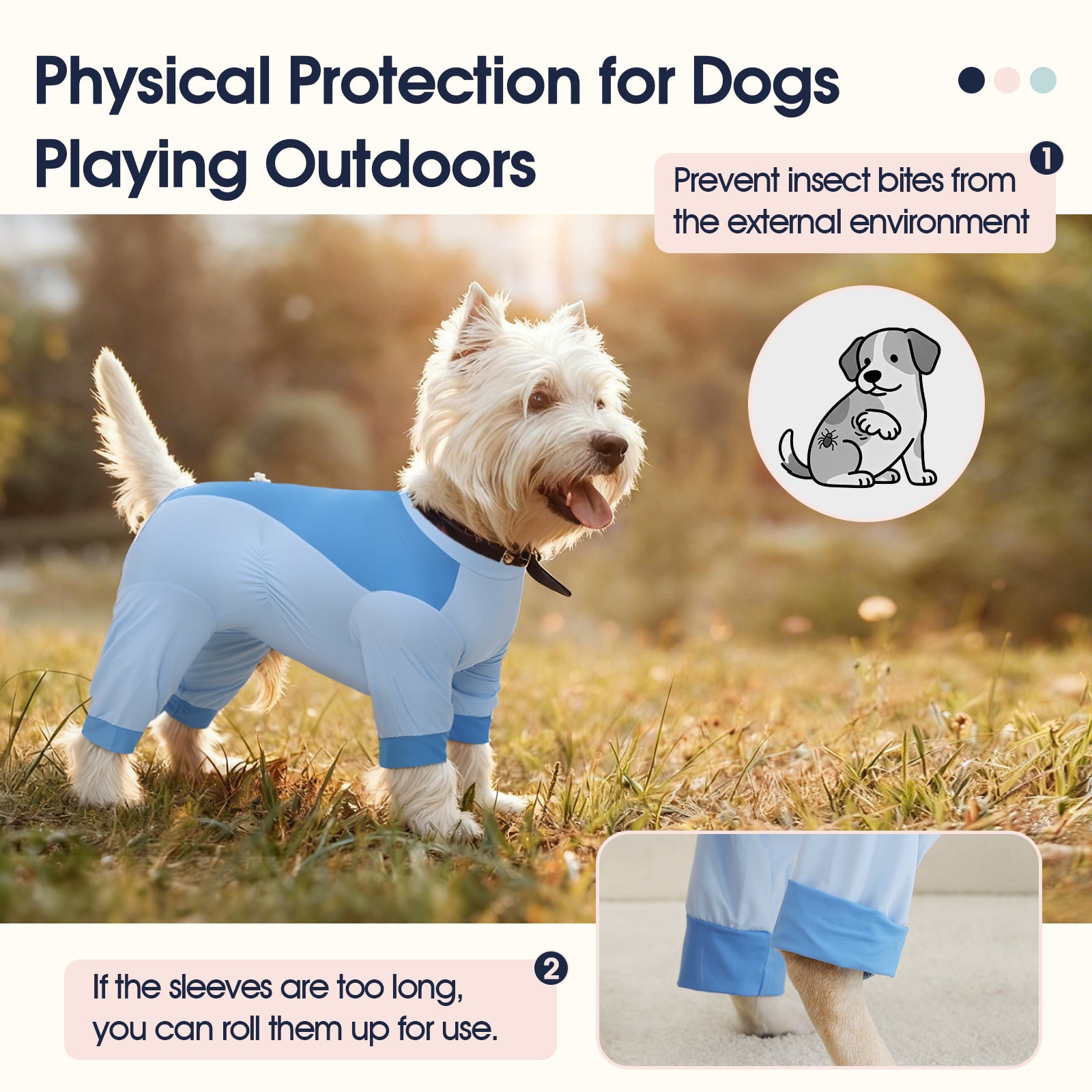 IECOii Dog Sun Protection Cooling Suit Dog Shirt Breathable Outdoor Summer UV Protection Lightweight Body Suit
